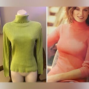 Moda International Vibrant Green Turtleneck Sweater